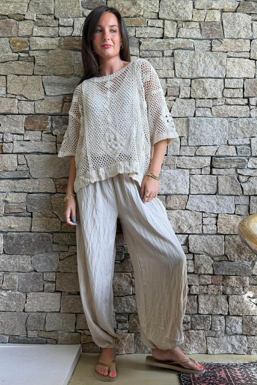 Dakota Crochet Top Stone 